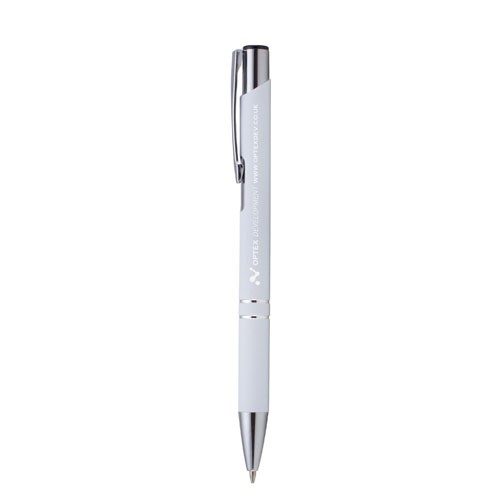 Kugelschreiber "Crosby" mit gummierter Oberfläche weiß