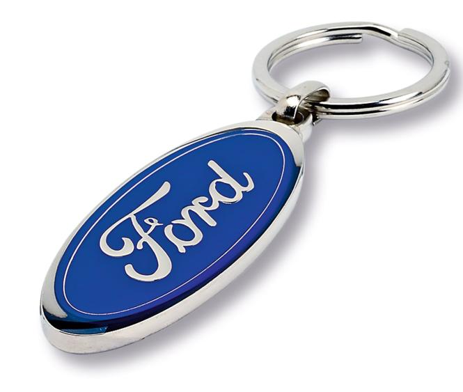 Gegossene Metall-Schlüsselanhänger mit Ihrem Firmenlogo silber/blau Ford oval