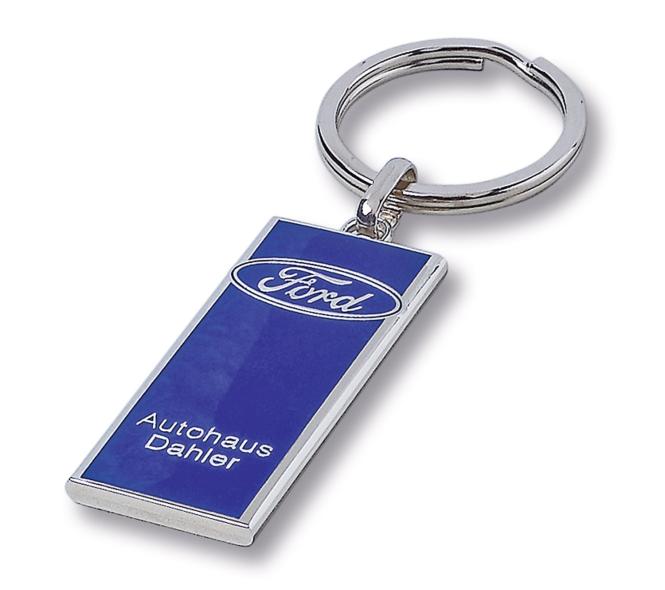 Gegossene Metall-Schlüsselanhänger mit Ihrem Firmenlogo silber/blau Ford
