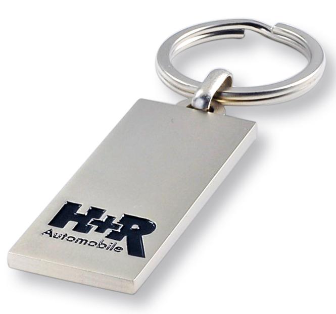 Gegossene Metall-Schlüsselanhänger mit Ihrem Firmenlogo silbermatt H+R