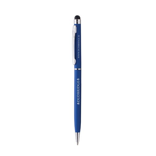ultra-dünner Dreh-Kugelschreiber "Minnelli" mit Touchpen dunkelblau