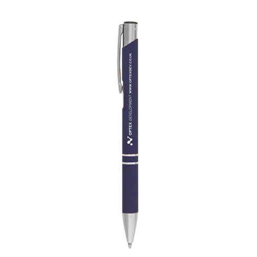 Kugelschreiber "Crosby" mit gummierter Oberfläche marineblau
