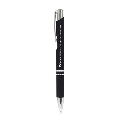 Kugelschreiber "Crosby" mit gummierter Oberfläche schwarz