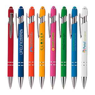 Farbiger Metall-Kugelschreiber "Prince" mit Soft-Touch-Oberfläche und TouchPen in 14 Farben Bitte Farbe wählen