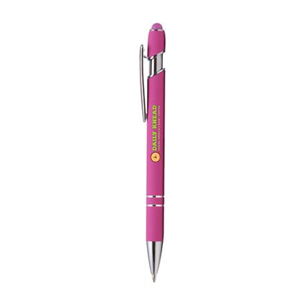 Farbiger Metall-Kugelschreiber "Prince" mit Soft-Touch-Oberfläche und TouchPen in 14 Farben