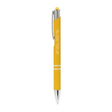gummiert Touchpen Kugelschreiber aus Metall Farbe gelb 